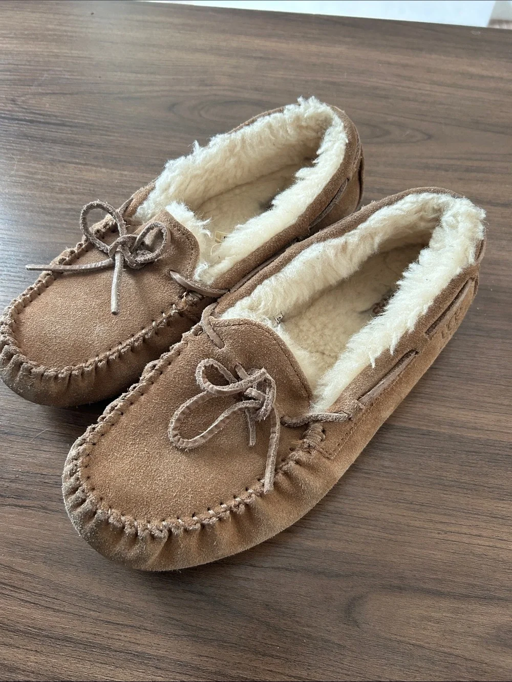 UGG Chestnut Suede Moccasin Slippers 4